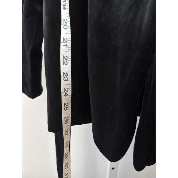 Quiet Luxury J.Jill Blazer Size M Wearever Velvet Black Belted One-Button Jacket - Picture 8 of 14